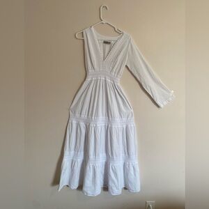 Cotton Natural Elegant White Maxi Dress